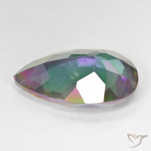 Quartz mystique Multicolore naturelle En forme de poire, 11.39 ct, VVS-VS