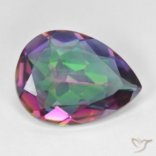 Quartz mystique multicolore naturelle en forme de poire, 11,31 ct, VVS-VS