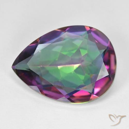 Quartz mystique multicolore naturelle en forme de poire, 11,31 ct, VVS-VS