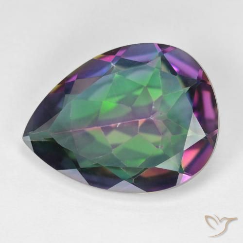 11.22ct Naturel Multicolore Quartz mystique, En forme de poire, VVS-VS