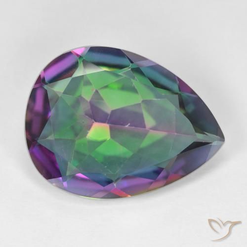 Quartz mystique Multicolore naturelle En forme de poire, 11.22 ct, VVS-VS