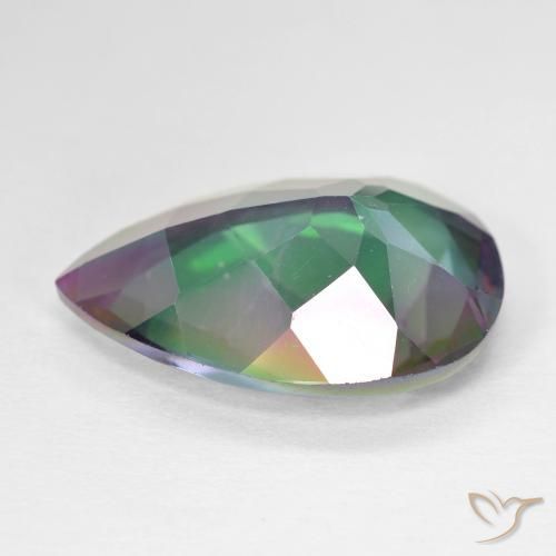 Quartz mystique Multicolore naturelle En forme de poire, 11.22 ct, VVS-VS