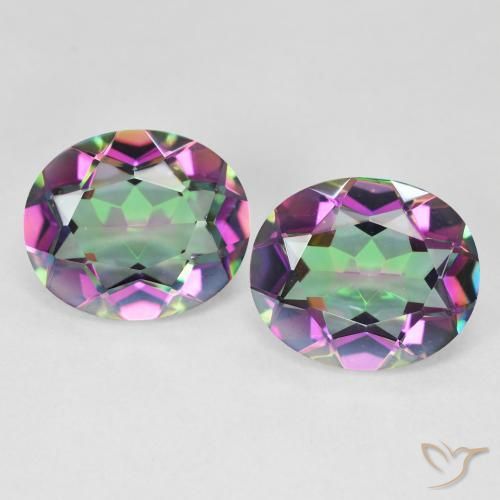 Achetez naturel 8,46ct multicolore quartz mystique gems, coupe ovale, en provenance brésil chez gemselect. en stock, livraison internationale!