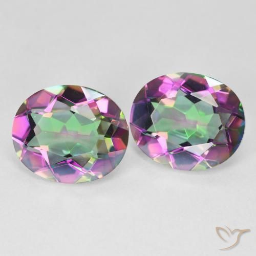 Achetez naturel 8,46ct multicolore quartz mystique gems, coupe ovale, en provenance brésil chez gemselect. en stock, livraison internationale!