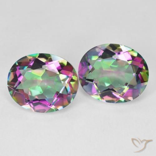 Achetez naturel 9.31ct Multicolore Quartz mystique gems, Coupe ovale, En provenance Brésil chez GemSelect. En stock, livraison internationale!