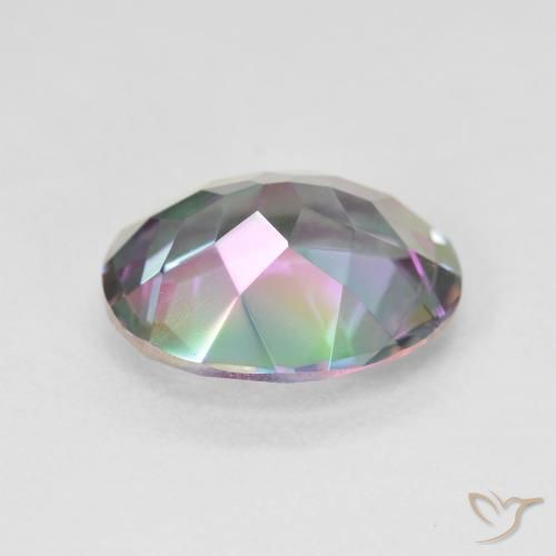 Quartz mystique Multicolore naturelle Coupe ovale, 4.23 ct, VVS