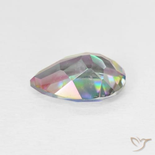 Quartz mystique Multicolore naturelle En forme de poire, 1.76 ct, VVS-VS