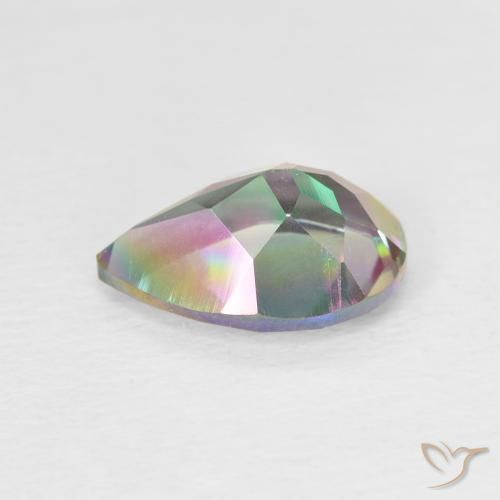 Quartz mystique Multicolore naturelle En forme de poire, 1.78 ct, VVS-VS