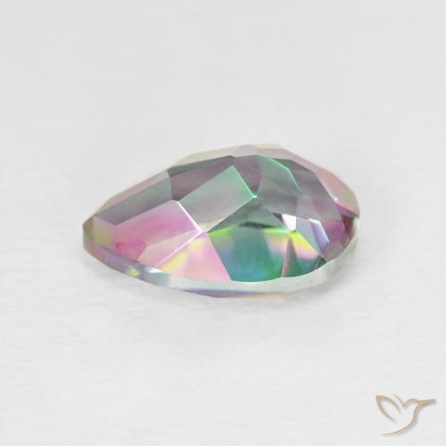 Quartz mystique Multicolore naturelle En forme de poire, 1.98 ct, VVS-VS