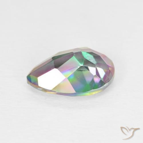 Quartz mystique Multicolore naturelle En forme de poire, 1.88 ct, VVS-VS