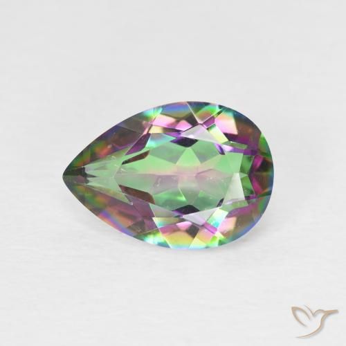 Quartz mystique Multicolore naturelle En forme de poire, 1.67 ct, VVS-VS