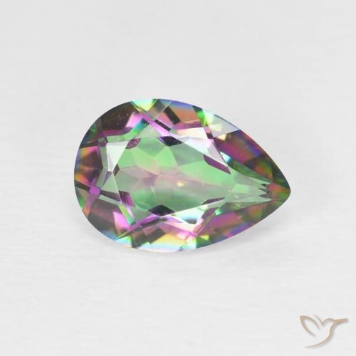 Quartz mystique Multicolore naturelle En forme de poire, 1.67 ct, VVS-VS
