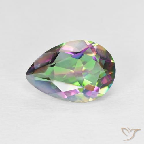 Quartz mystique Multicolore naturelle En forme de poire, 1.94 ct, VVS-VS