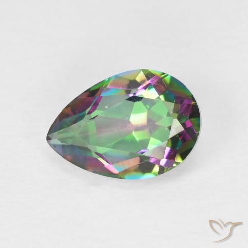 1.93ct Naturel Multicolore Quartz mystique, En forme de poire, VVS-VS