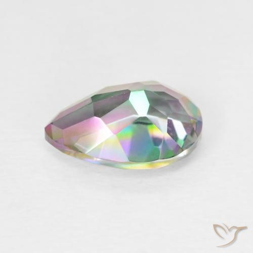 Quartz mystique Multicolore naturelle En forme de poire, 1.93 ct, VVS-VS