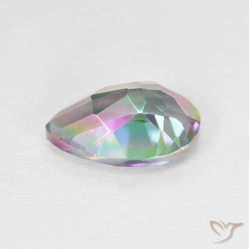 Quartz mystique Multicolore naturelle En forme de poire, 1.92 ct, VVS-VS