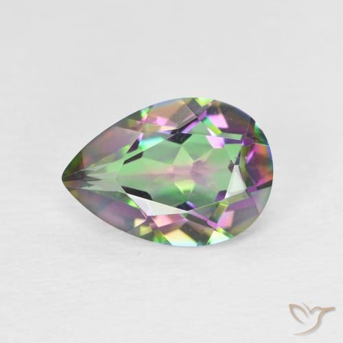 1.75ct Naturel Multicolore Quartz mystique, En forme de poire, VVS-VS