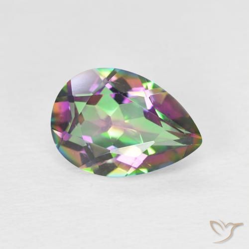 Quartz mystique Multicolore naturelle En forme de poire, 1.75 ct, VVS-VS