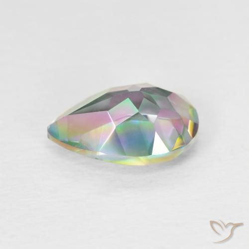 Quartz mystique Multicolore naturelle En forme de poire, 1.75 ct, VVS-VS