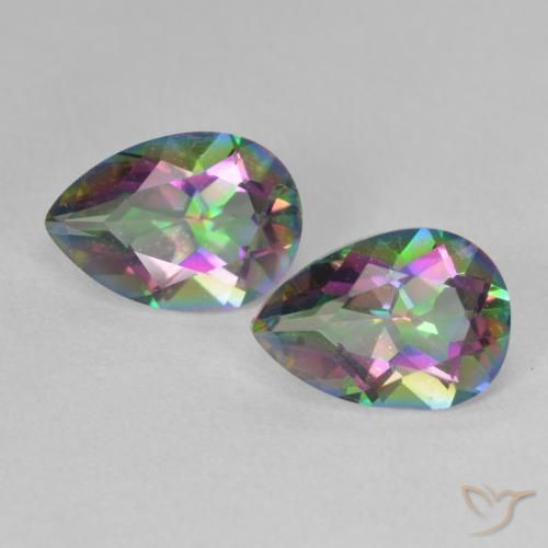 3.51ctw Naturel Multicolore Quartz mystique, En forme de poire, VVS-VS