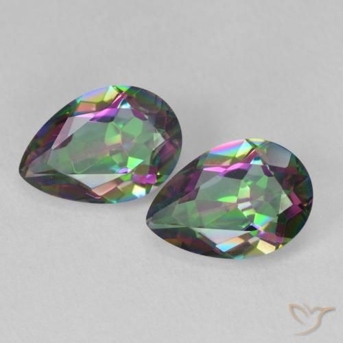 3.66ctw Naturel Multicolore Quartz mystique, En forme de poire, VVS-VS