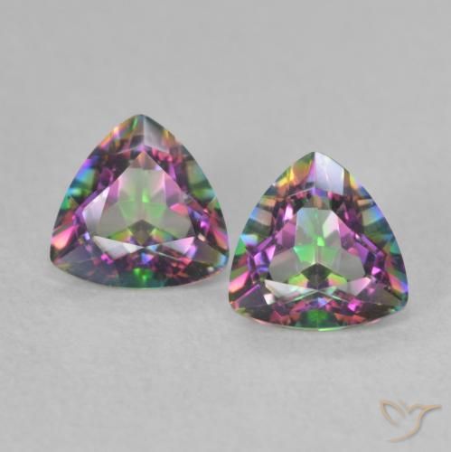 Achetez naturel 0,88ct multicolore quartz mystique gems, trillion, en provenance brésil chez gemselect. en stock, livraison internationale!