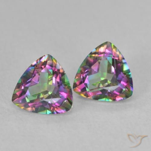 Achetez naturel 0,88ct multicolore quartz mystique gems, trillion, en provenance brésil chez gemselect. en stock, livraison internationale!