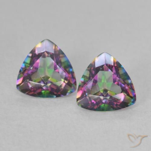 Achetez naturel 0,88ct multicolore quartz mystique gems, trillion, en provenance brésil chez gemselect. en stock, livraison internationale!