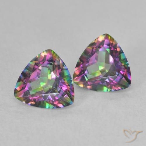 Achetez naturel 0,88ct multicolore quartz mystique gems, trillion, en provenance brésil chez gemselect. en stock, livraison internationale!