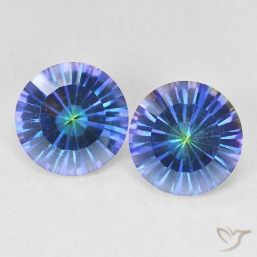 Achetez naturel 3.44ct Bleu multicolore Quartz mystique gems, Coupe roude, En provenance Brésil chez GemSelect. En stock, livraison internationale!
