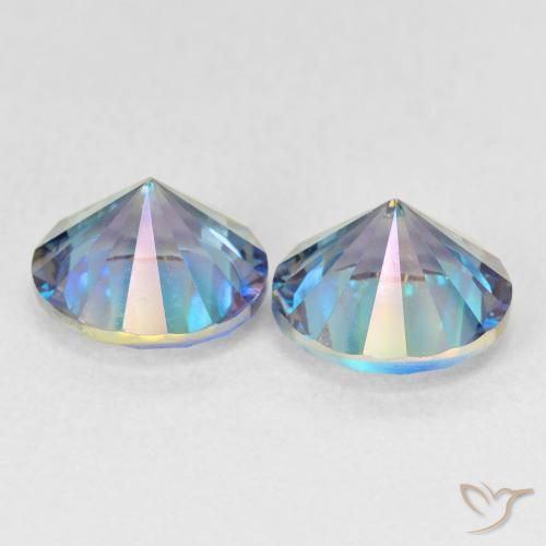 Achetez naturel 3.44ct Bleu multicolore Quartz mystique gems, Coupe roude, En provenance Brésil chez GemSelect. En stock, livraison internationale!