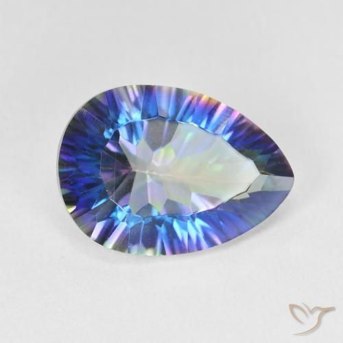Quartz mystique Multicolore naturelle En forme de poire, 5.26 ct, VVS-VS