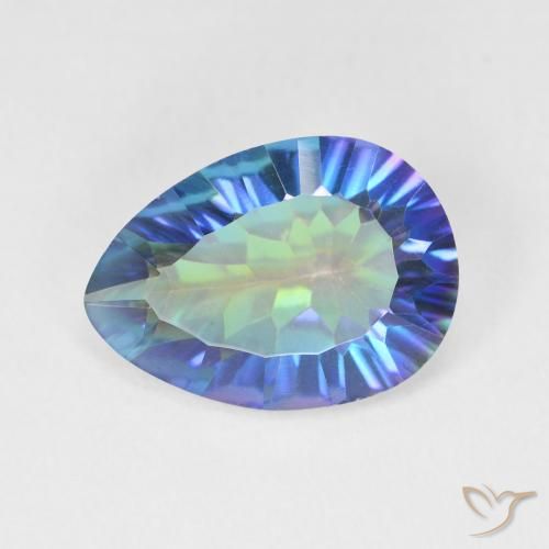 4.36ct Naturel Multicolore Quartz mystique, En forme de poire, VVS-VS