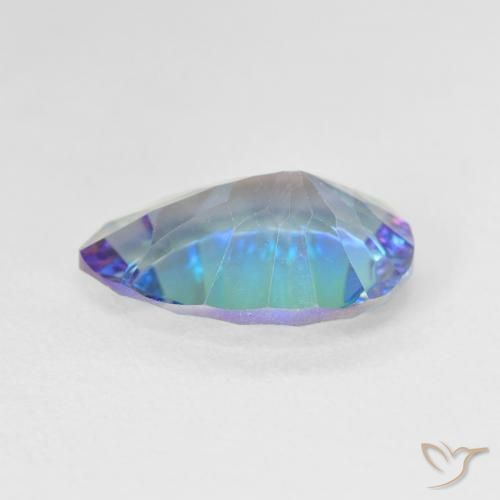Quartz mystique Multicolore naturelle En forme de poire, 4.36 ct, VVS-VS