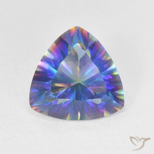 Quartz mystique multicolore naturelle trillion, 2,02 ct, VVS-VS