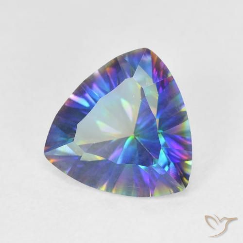 Quartz mystique multicolore naturelle trillion, 2,02 ct, VVS-VS