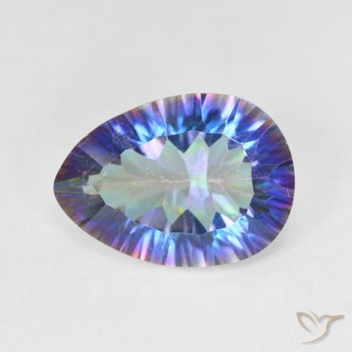 4.78ct Naturel Multicolore Quartz mystique, En forme de poire, VS