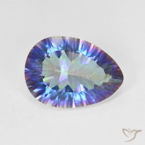 Quartz mystique Multicolore naturelle En forme de poire, 4.78 ct, VS