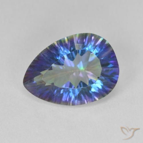 4.82ct Naturel Bleu multicolore Quartz mystique, En forme de poire, VS