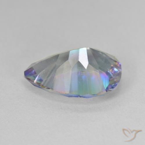 Quartz mystique Bleu multicolore naturelle En forme de poire, 4.82 ct, VS