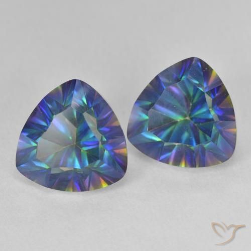 Achetez naturel 5.45ct Bleu multicolore Quartz mystique gems, Trillion, En provenance Brésil chez GemSelect. En stock, livraison internationale!