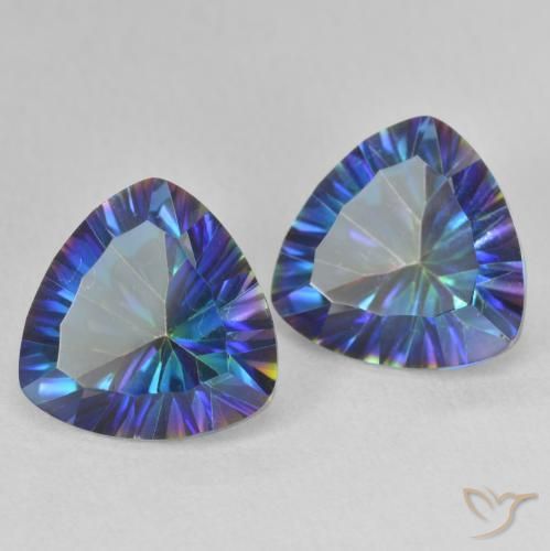 Shop natural 6.27ct Bleu multicolore Quartz mystique gems, Trillion, from Brésil at GemSelect. In stock, global shipping!
