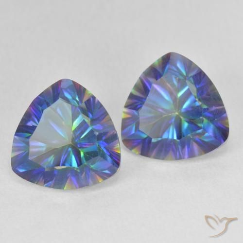 Shop natural 5.19ct Bleu multicolore Quartz mystique gems, Trillion, from Brésil at GemSelect. In stock, global shipping!