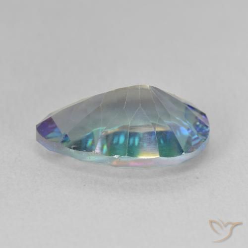Quartz mystique Bleu multicolore naturelle En forme de poire, 4.89 ct, VVS-VS