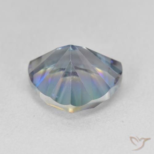 Quartz mystique Bleu multicolore naturelle Trillion, 3.10 ct, VVS-VS