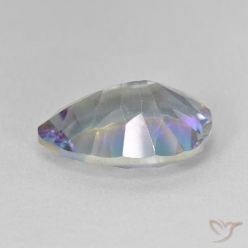 Quartz mystique Bleu multicolore naturelle En forme de poire, 5.32 ct, VVS-VS