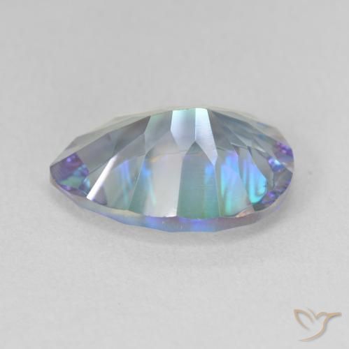 Quartz mystique Bleu multicolore naturelle En forme de poire, 5.04 ct, VVS-VS