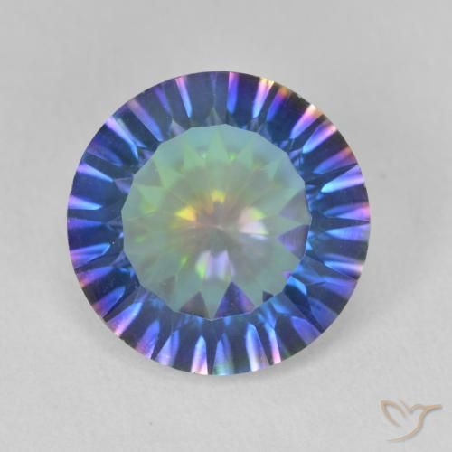 5.24ct Naturel Bleu multicolore Quartz mystique, Tour, VVS-VS
