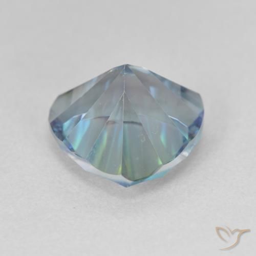 Quartz mystique Bleu multicolore naturelle Trillion, 2.97 ct, VVS-VS