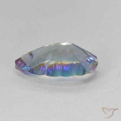 Quartz mystique Bleu multicolore naturelle En forme de poire, 4.73 ct, VVS-VS